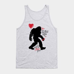 Bigfoot Valentine - Sasquatch Love Balloon Wine Tank Top